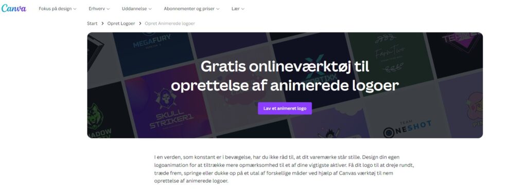 animeret logo med Canva