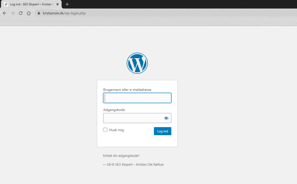 #4: Sådan logger du ind på WordPress hjemmeside