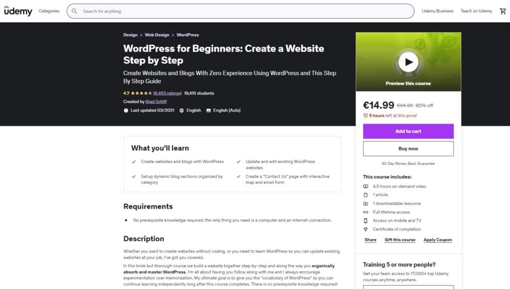 WordPress for Beginners Course