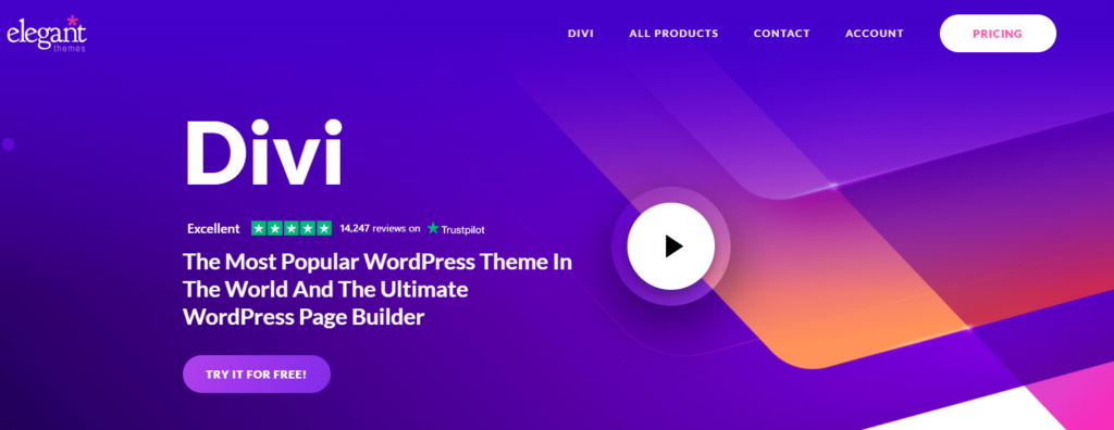 Divi tema til wordpress hjemmeside