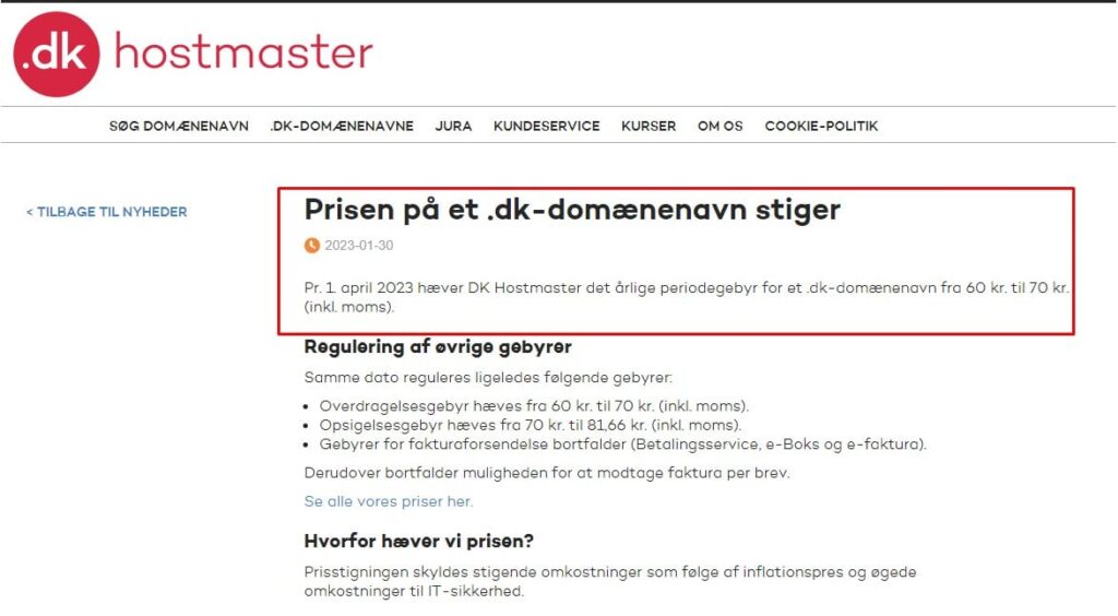 billige domaener dk hostmaster indkoebspris af dk domaener