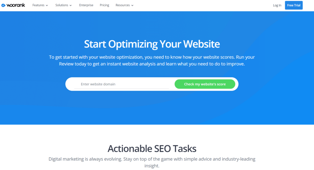WooRank er et alsidigt SEO-værktøj, der hjælper dig med at analysere og optimere dit websted for at opnå bedre placeringer i søgeresultaterne.