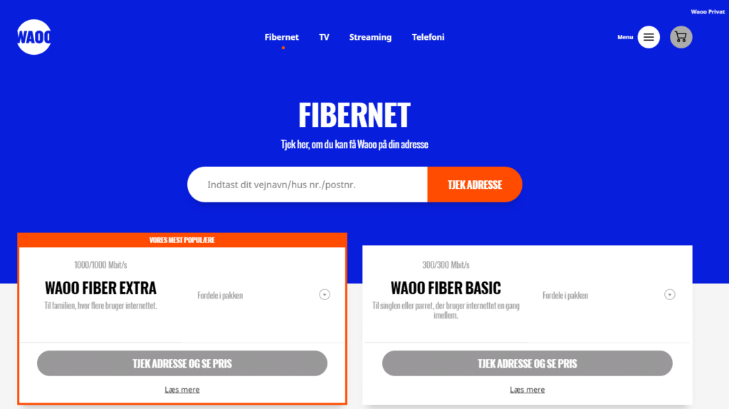 Bedste internet - Waoo
