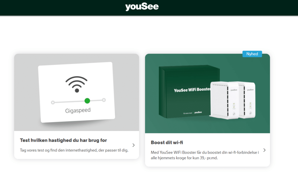 Bedste internet - Yousee