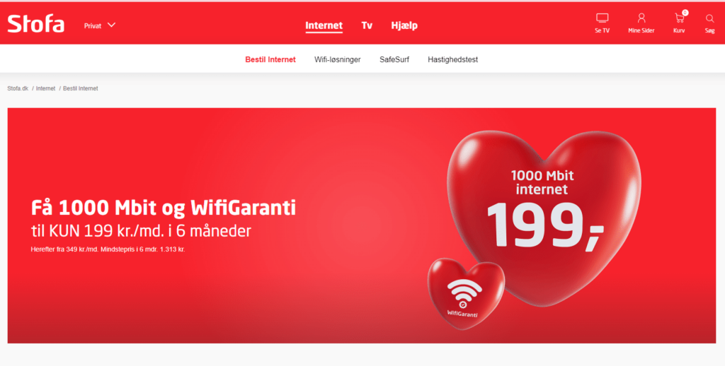 Bedste internet - Stofa