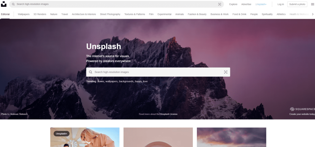 Unsplash billige og gratis billieder