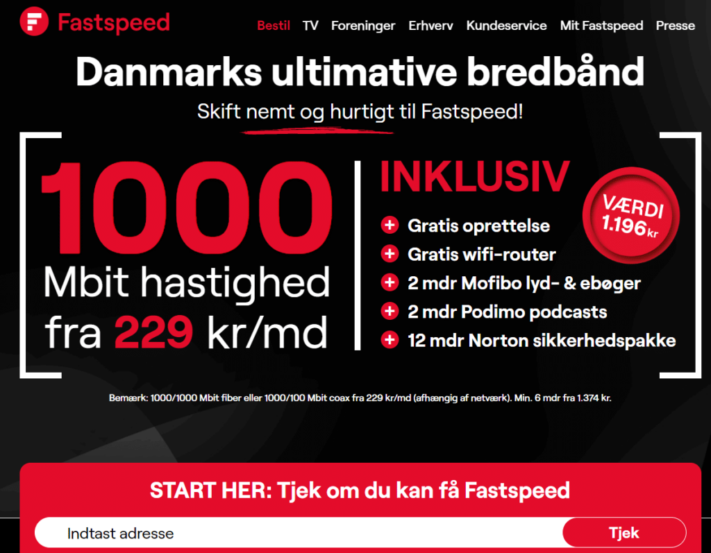 Bedste internet i Danmark - Fastspeed