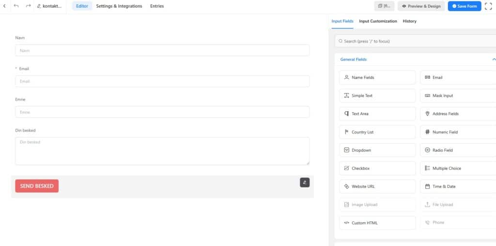 kontaktformular wordpress
