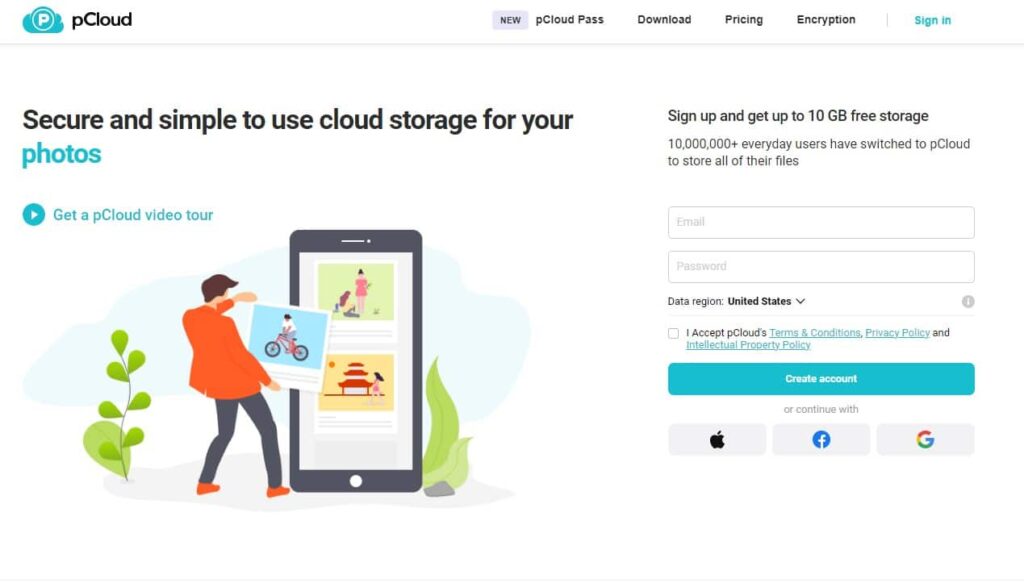 pCloud - gem billeder i skyen 
