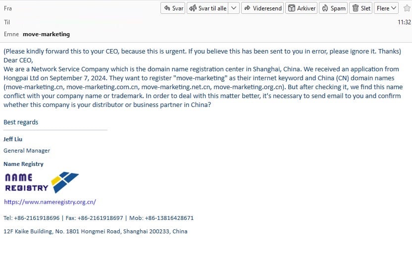 spam mail china domain